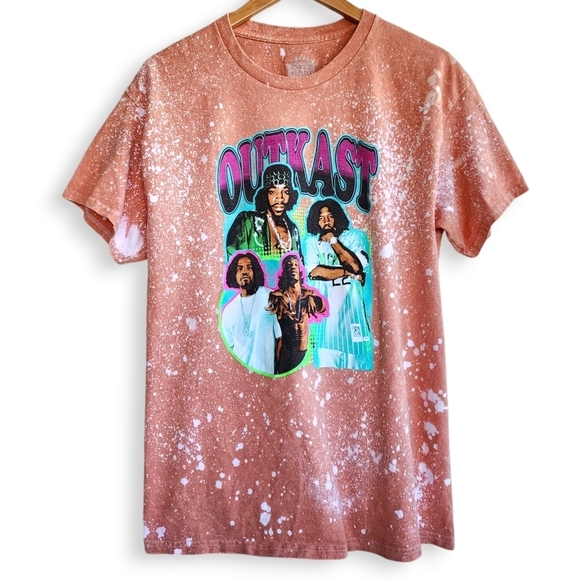 Outkast | Bleach Dyed Custom Retro Graphic Band Tee Mens Large L - Picture 1 of 9
